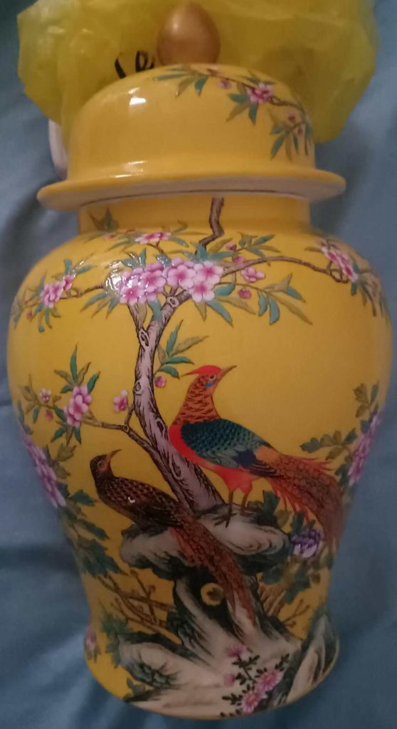 图片[1]-Enamel yellow quail general jar-国际艺术品交易网