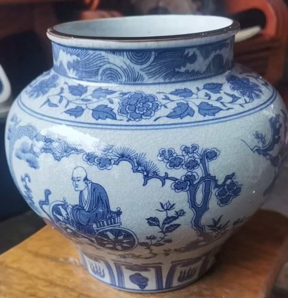 图片[1]-Jingdezhen blue and white porcelain jar-国际艺术品交易网