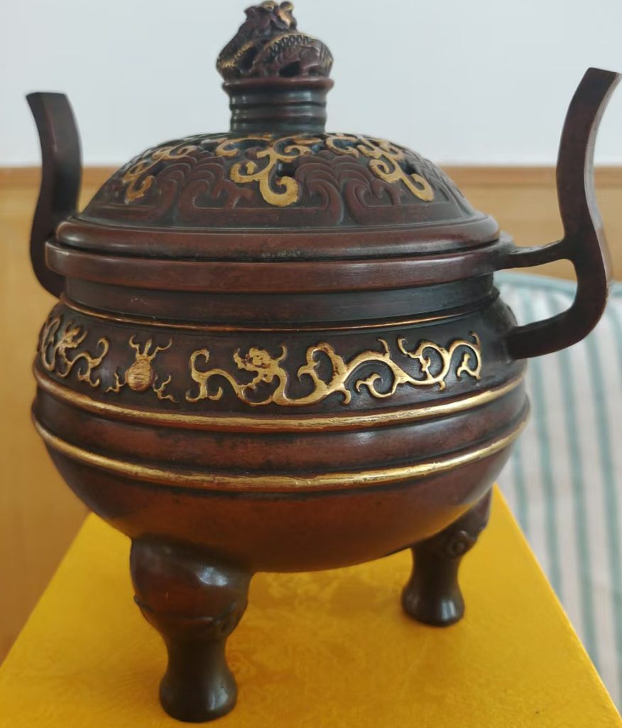 图片[1]-Incense burner pure copper Xuande purple copper-国际艺术品交易网