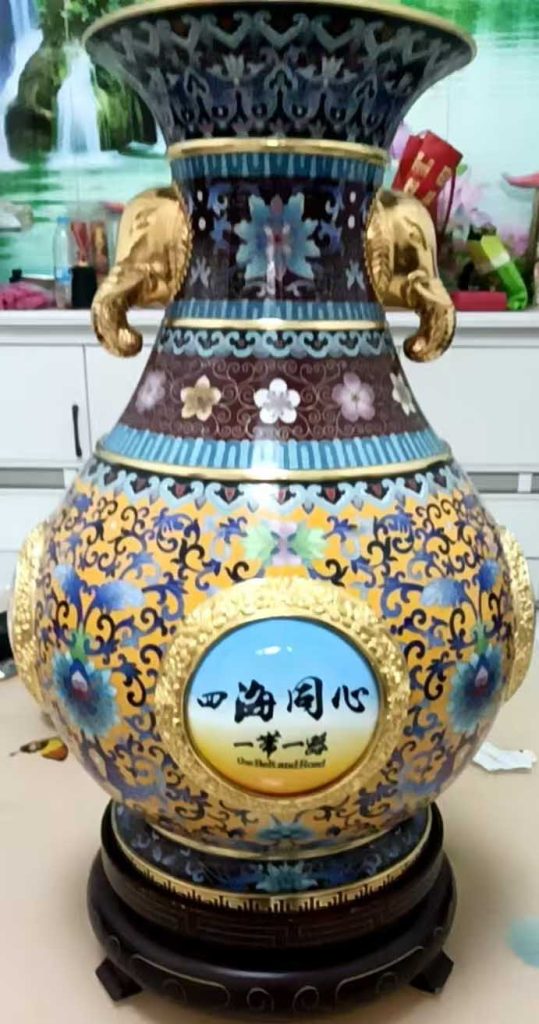 图片[1]-Jingtailan flower pot Belt and Road enamel porcelain-国际艺术品交易网