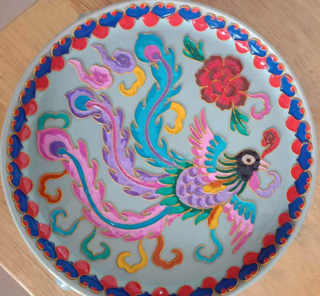 图片[1]-Qing Dynasty Qianlong annual pinched silk enamel dragon and phoenix-国际艺术品交易网