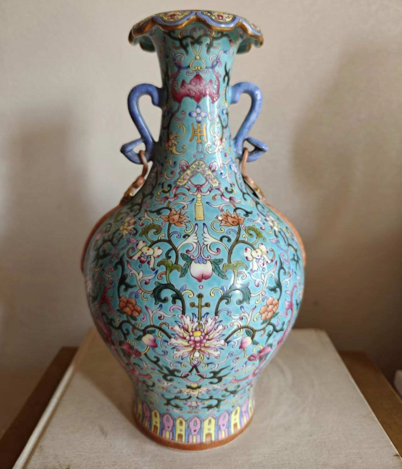 Qing Jiaqing Greenland Colorful Floral Lilong Pattern-国际艺术品交易网
