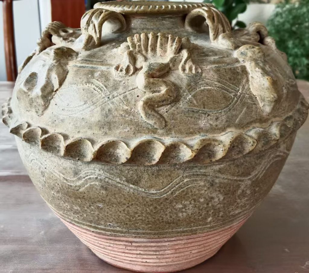 图片[1]-Song kiln hand-pinched mythical beast Han Dynasty jar-国际艺术品交易网