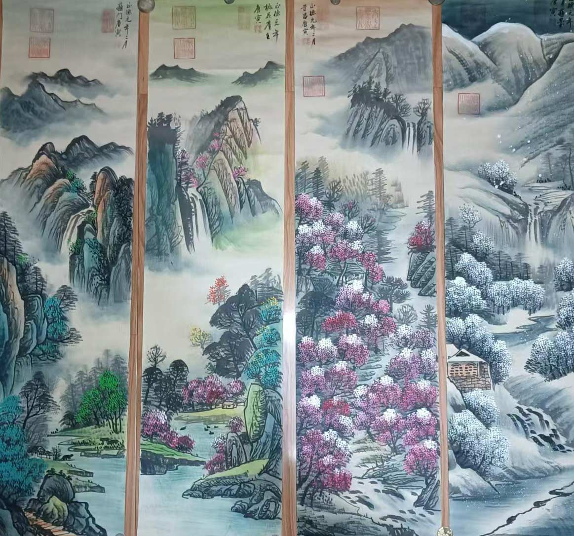 Four screens of Tang Yin's landscape-国际艺术品交易网