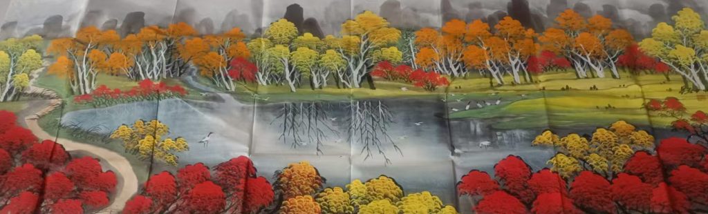 图片[1]-Golden Autumn Landscape Painting-国际艺术品交易网