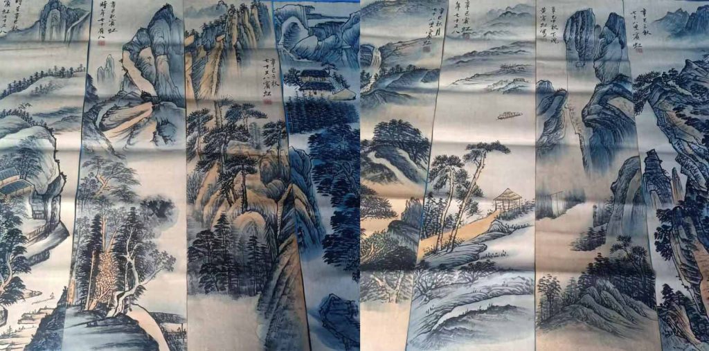 图片[1]-Huang Binhong's eight screens of traditional Chinese painting-国际艺术品交易网