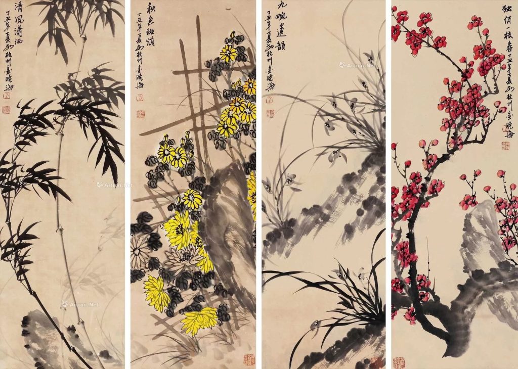 图片[1]-Jin Xiaomei, Meilan bamboo chrysanthemum-国际艺术品交易网