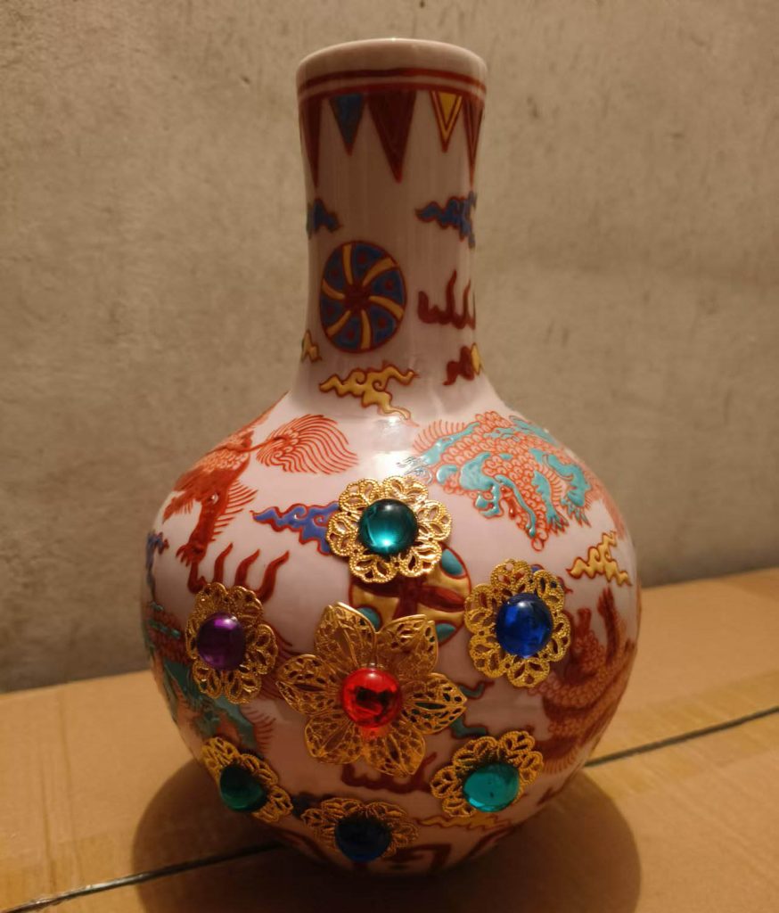 图片[1]-Jingtai blue silk enamel porcelain vase-国际艺术品交易网