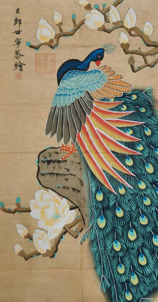 图片[1]-Lang Shining's peacock picture-国际艺术品交易网