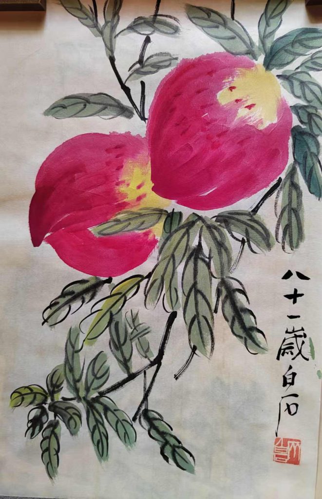 图片[1]-Qi Baishi longevity peach-国际艺术品交易网