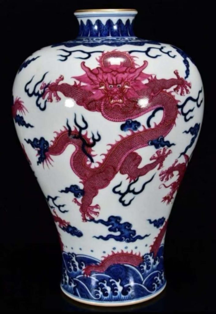 图片[1]-Qianlong year blue and flower enamel color rouge original color wine bottle-国际艺术品交易网