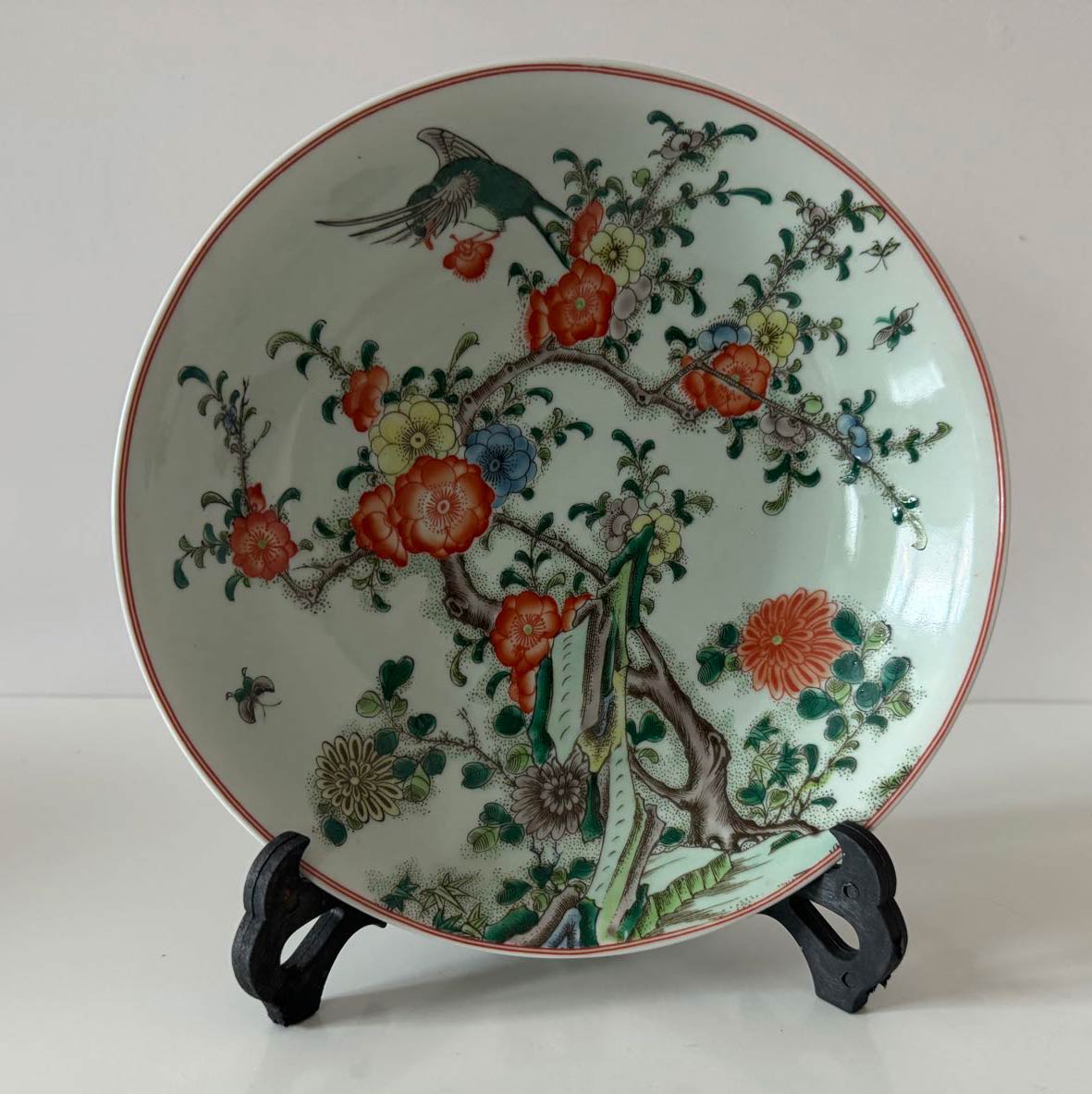 Qing Kangxi flowers and birds enjoy eyebrows and ancient color plates-国际艺术品交易网