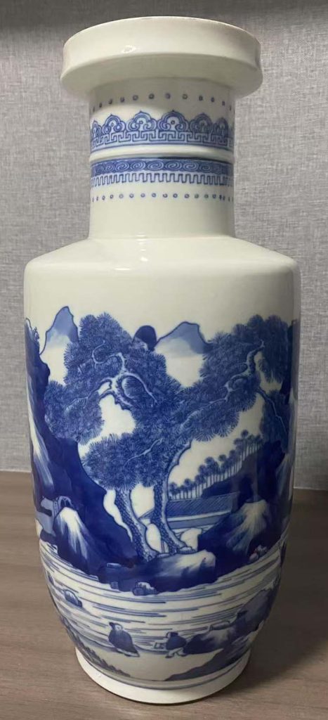 图片[1]-Qinghua landscape figure bottle in the year of Kangxi in the Qing Dynasty-国际艺术品交易网