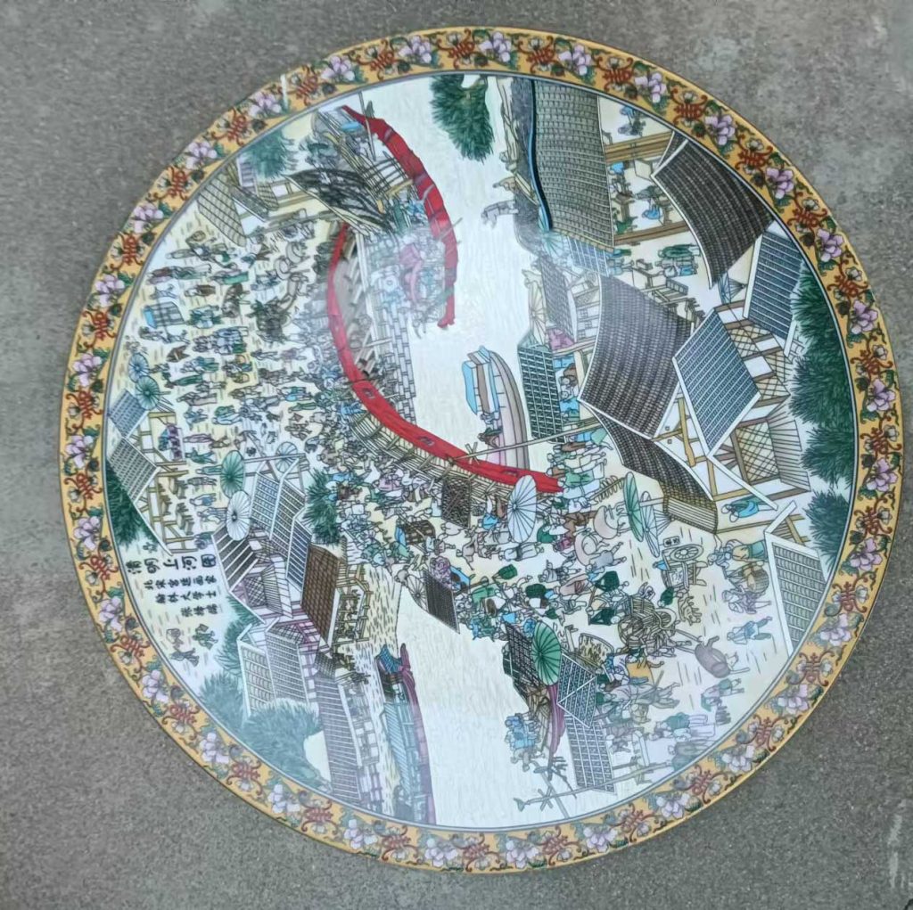 图片[1]-Qingming Shanghetu Ceramic Porcelain Plate-国际艺术品交易网