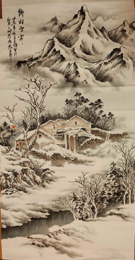 图片[1]-Snow scene in Wang Huiliu Village-国际艺术品交易网