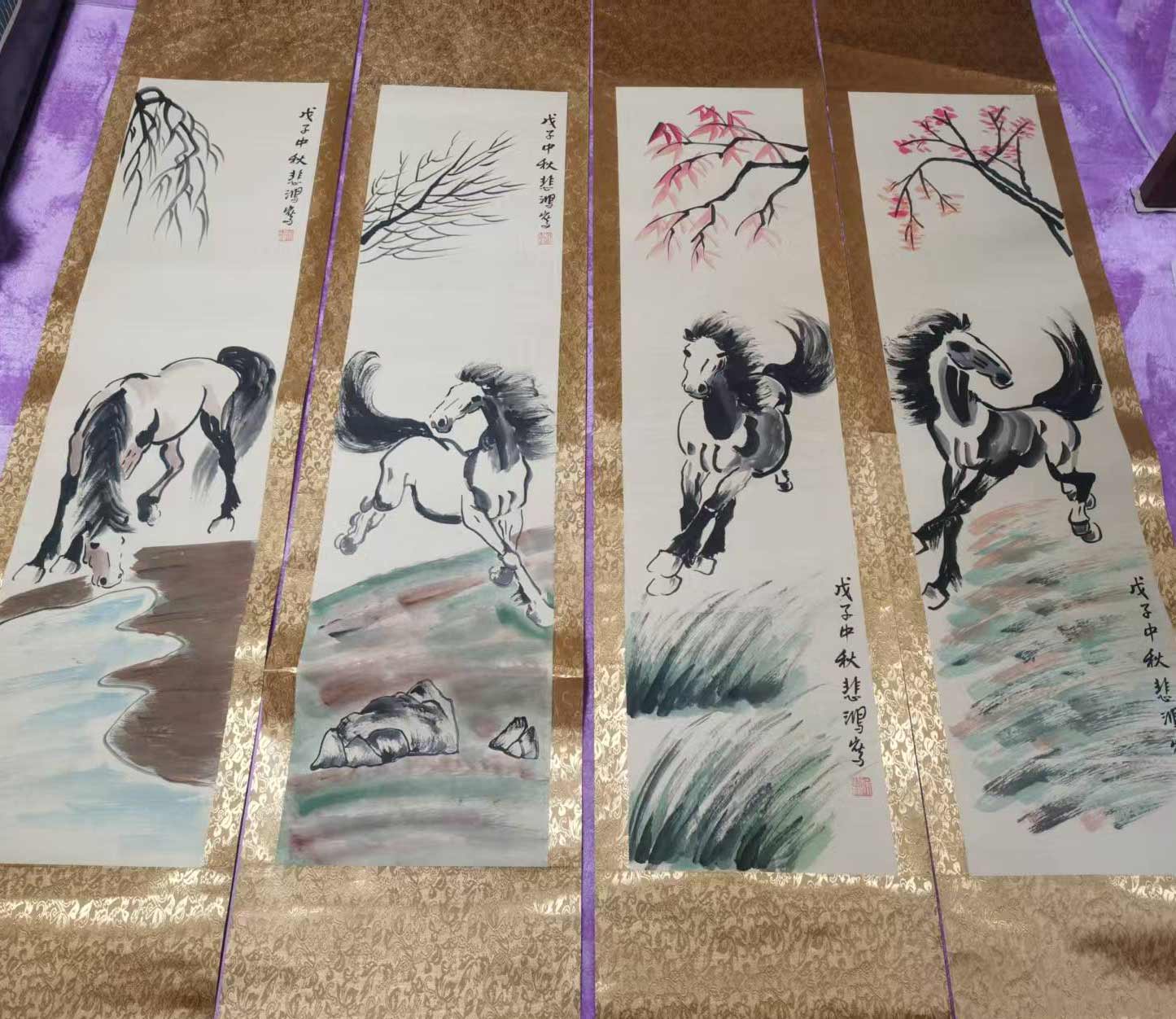 Xu Beihong's horse four screens-国际艺术品交易网