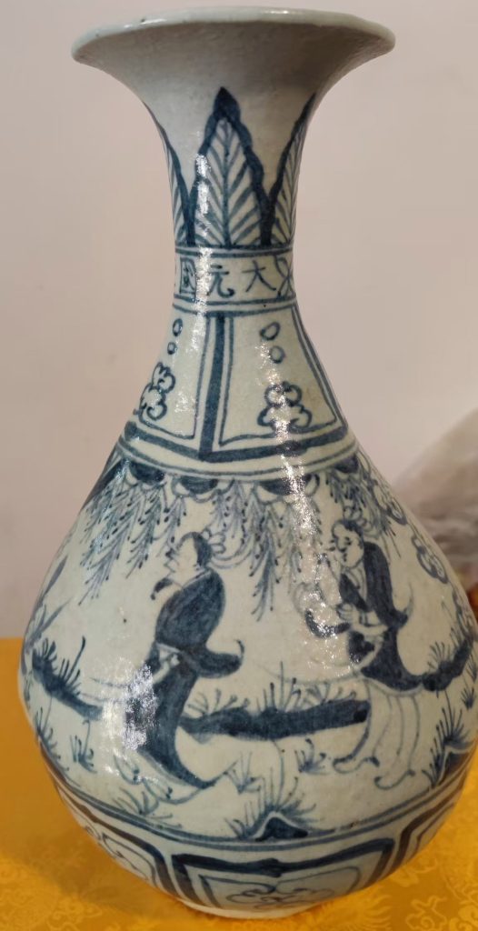 图片[1]-Yuan blue and white figure jade pot bottle-国际艺术品交易网