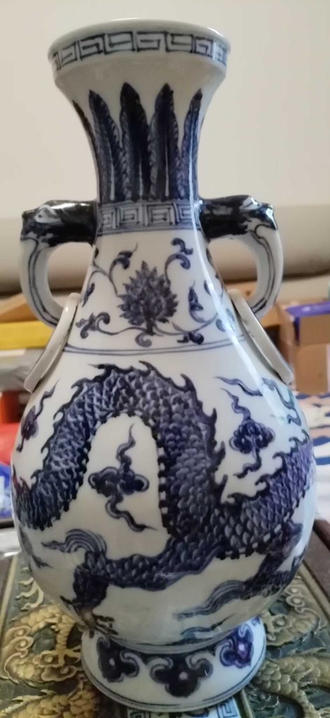 图片[1]-Yuanqinghua dragon and phoenix vase-国际艺术品交易网