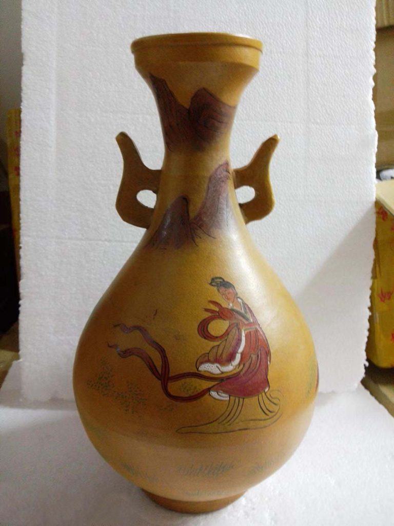 图片[1]-Yuanzhi 11 years dark tone dragon pattern vase-国际艺术品交易网