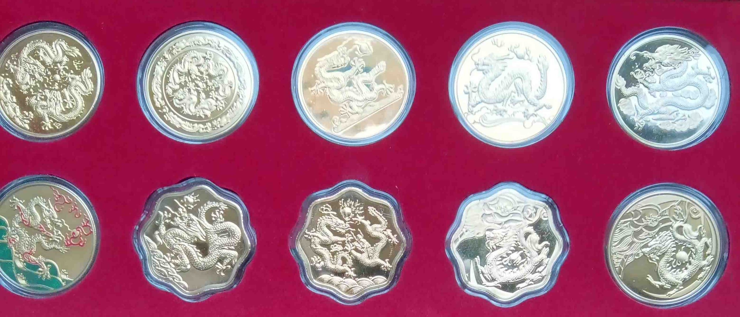 Chinese zodiac dragon gold and silver coin-国际艺术品交易网